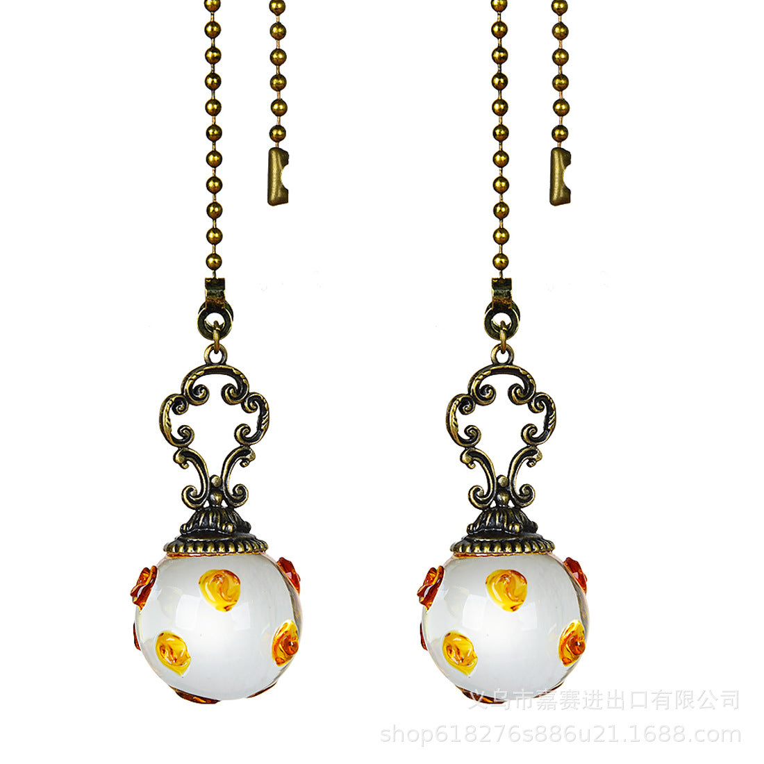 Wholesale Vintage Faceted Ball Green Bronze Bead Chain Sun Catcher Pendant